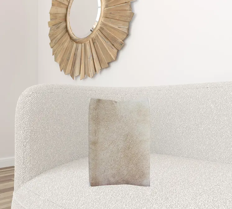 20" Beige and Ivory Throw Pillow