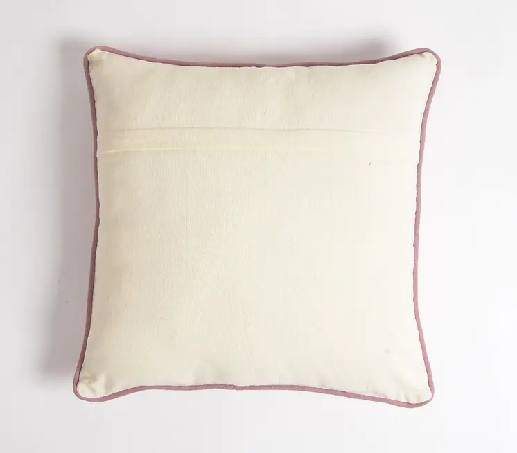 18" Pink and Orange Abstract Cotton Throw Pillow Cover