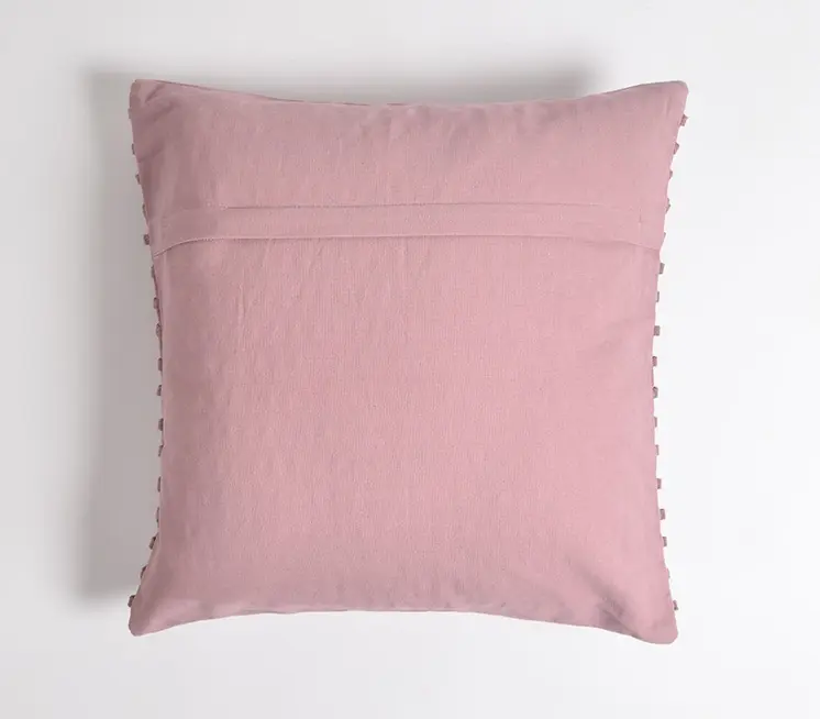 18" Purple Striped Cotton Throw Pillow Cover