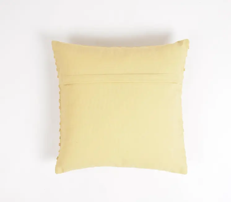 18" Yellow Striped Cotton Throw Pillow Cover