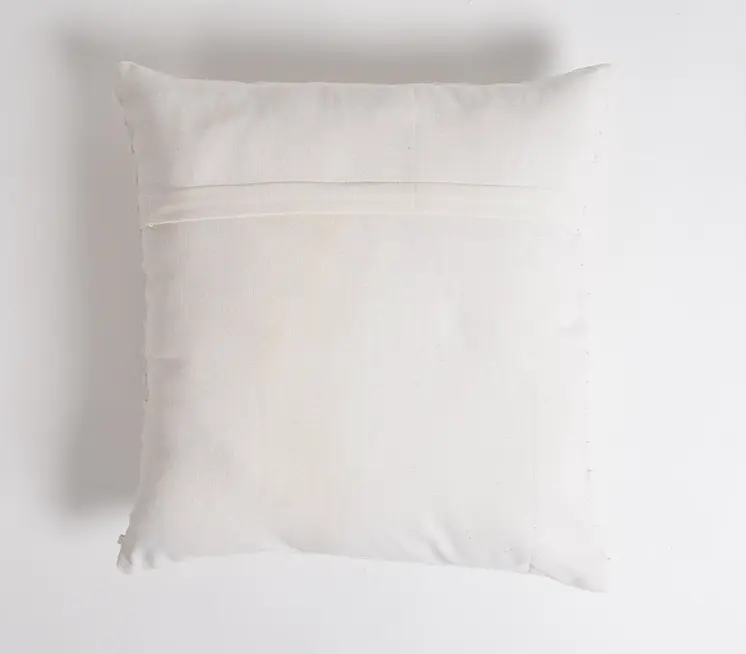 18" White Striped Cotton Throw Pillow Cover
