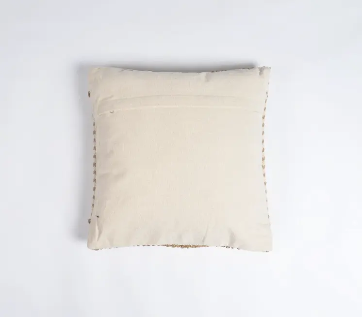 18" Beige and Brown Diamond Cotton Blend Throw Pillow Cover