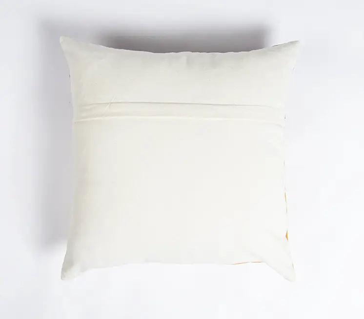 18" Brown and White Patchwork Cotton Blend Throw Pillow Cover