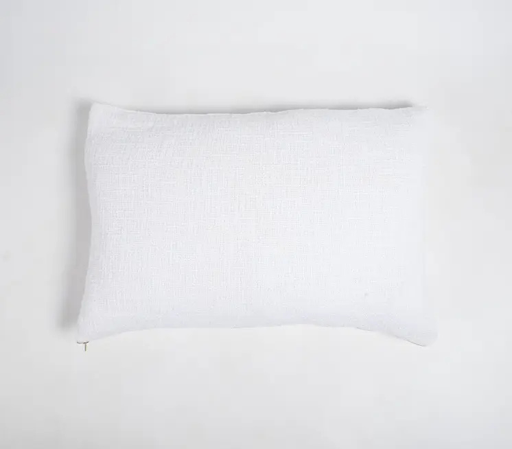 16" X 24" Snow Cotton Throw Pillow Cover