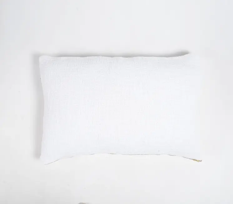 16" X 24" Snow Cotton Throw Pillow Cover
