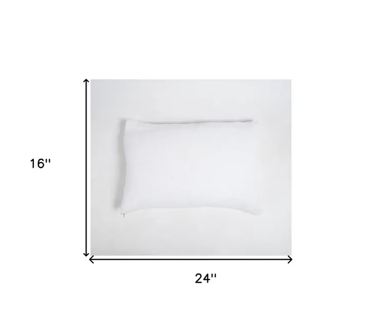 16" X 24" Snow Cotton Throw Pillow Cover