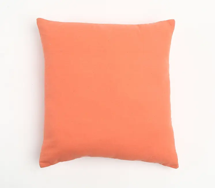 18" Orange Handmade Indoor Outdoor Throw Pillow Cover