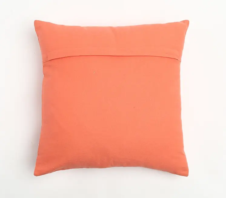 18" Orange Handmade Indoor Outdoor Throw Pillow Cover