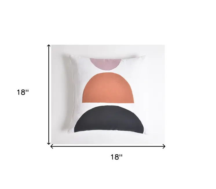 18" Black and White Patchwork Cotton Throw Pillow Cover