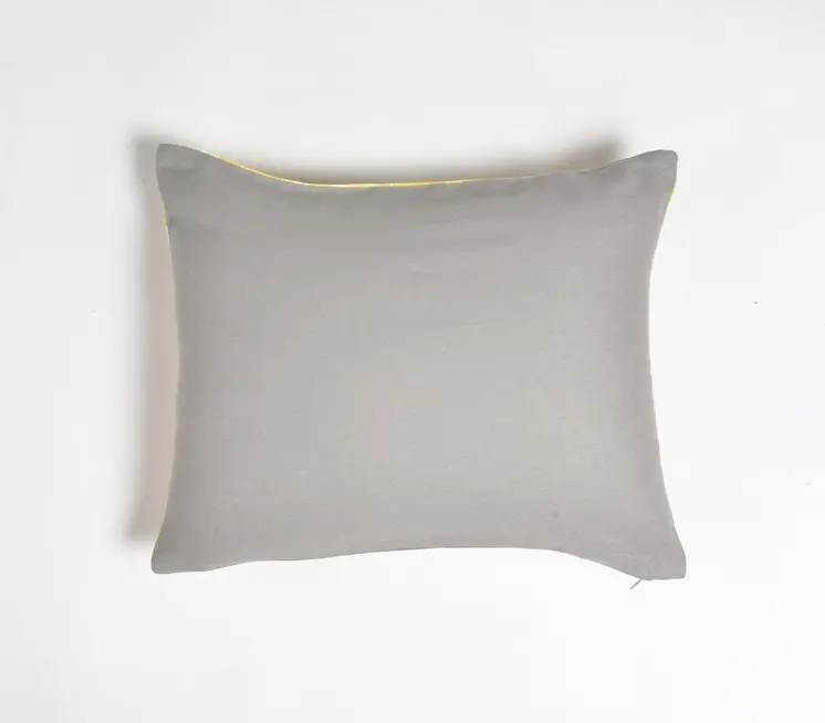 13" X 17" Yellow and White Abstract Cotton Throw Pillow Cover