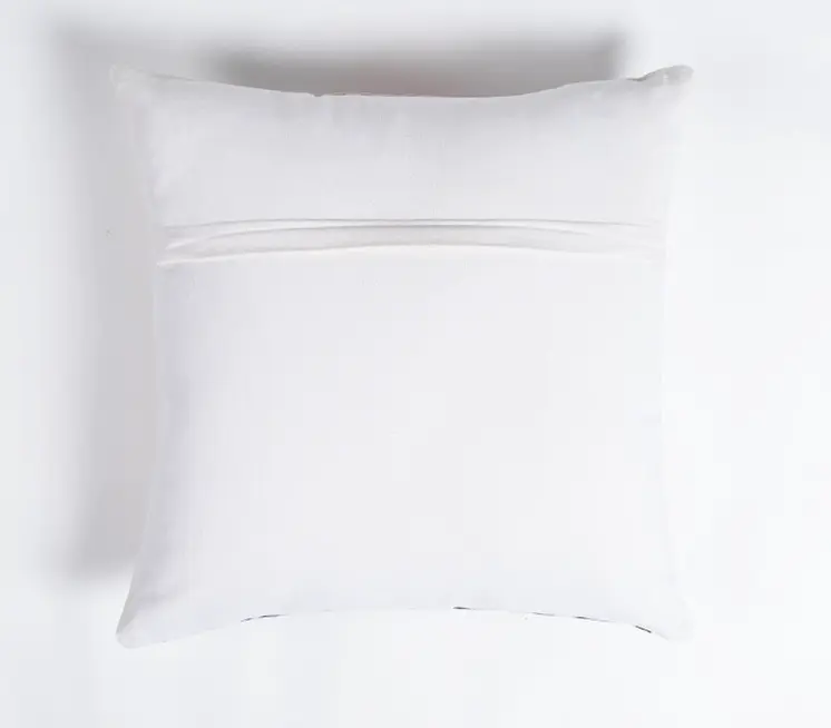 18" Green and White Patchwork Cotton Throw Pillow Cover With Embroidery