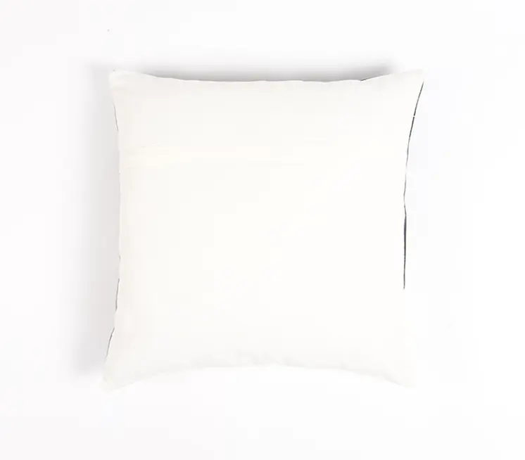 18" Gray and White Patchwork Cotton Blend Throw Pillow Cover