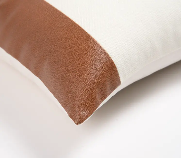 18" Brown and White Striped Cotton Blend Throw Pillow Cover