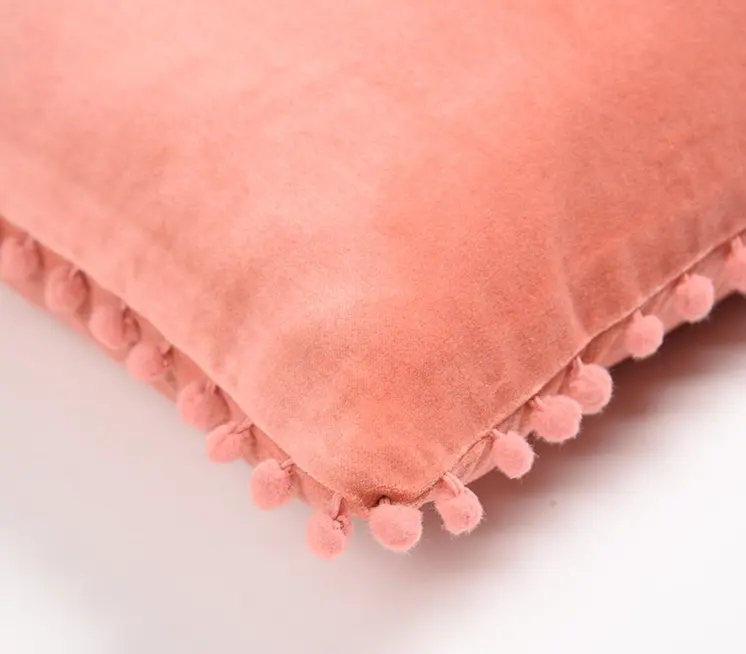 18" Brown Cotton Blend Throw Pillow Cover With Fringe