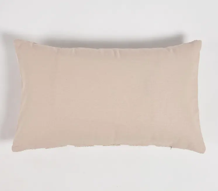12" X 20" Brown and White Striped Cotton Throw Pillow Cover