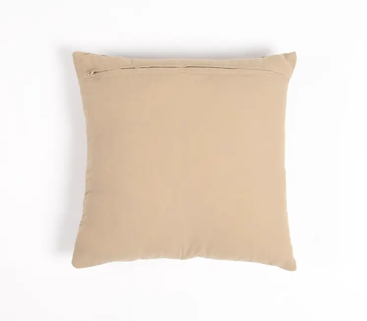 16" Pink Geometric Cotton Throw Pillow Cover With Embroidery