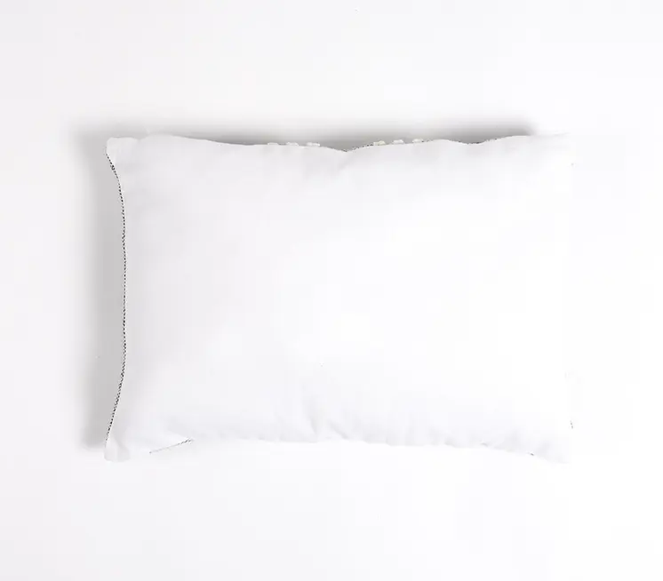 14" X 20" Black and White Striped Cotton Throw Pillow Cover