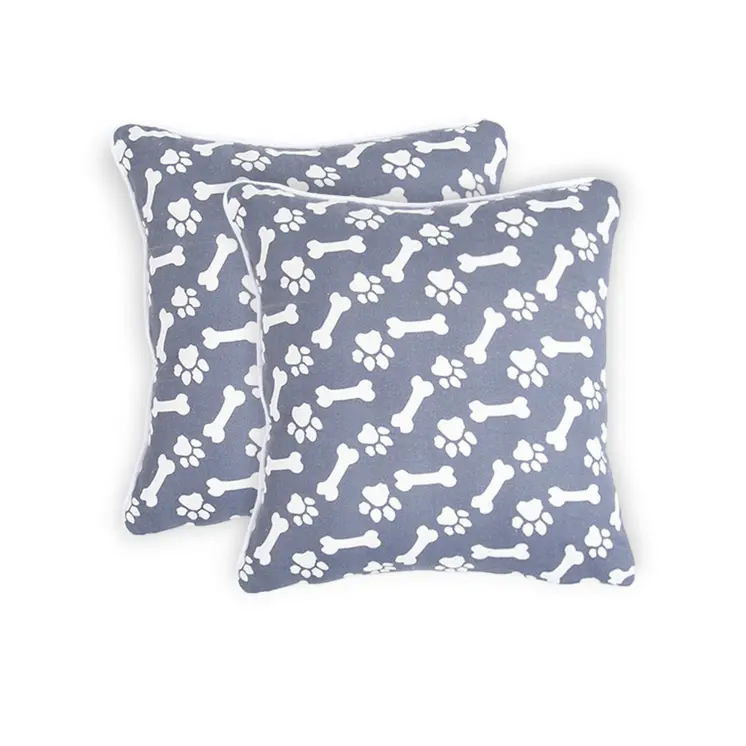 Set of Two 18" Black Cotton Throw Pillow Covers