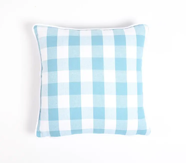 Set of Two 18" Blue and White Cotton Throw Pillow Covers