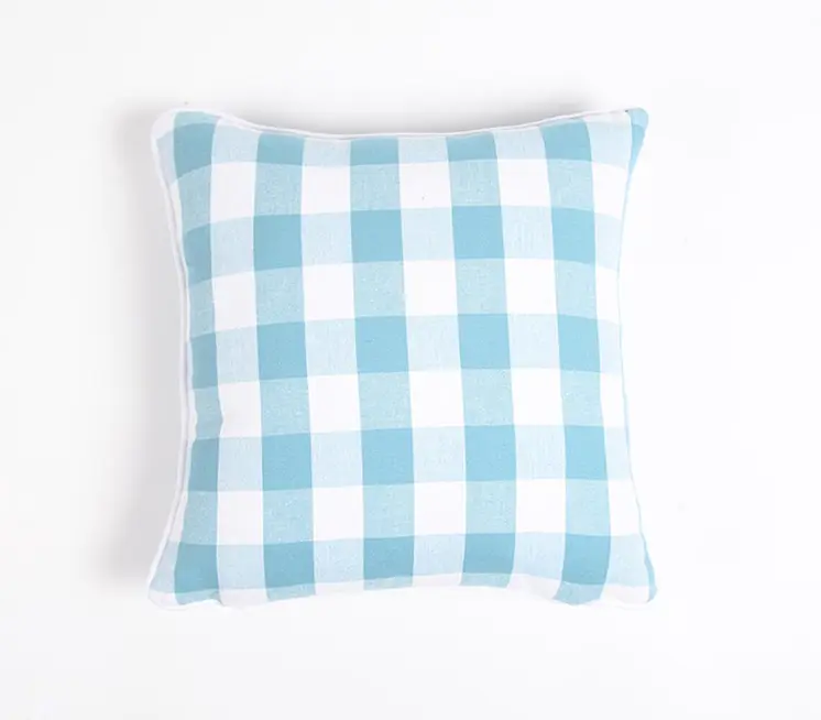 Set of Two 18" Blue and White Cotton Throw Pillow Covers