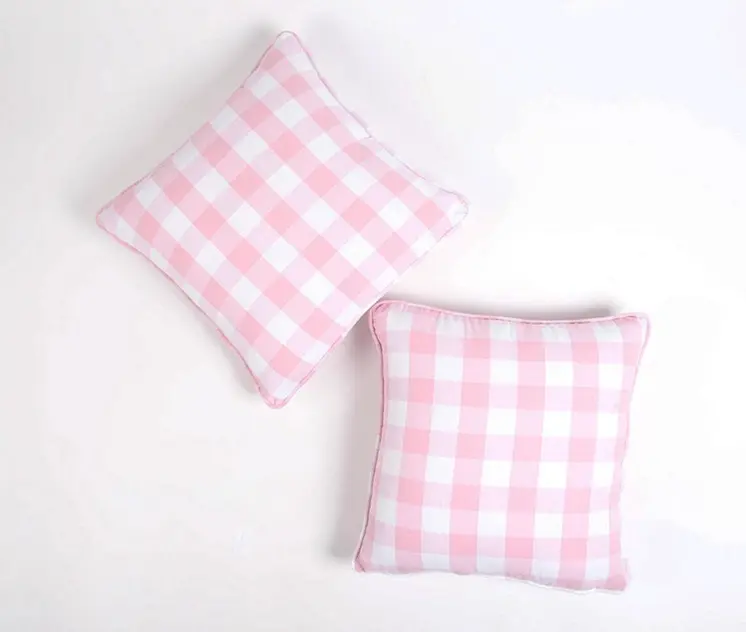 Set of Two 18" Blue Cotton Throw Pillow Covers