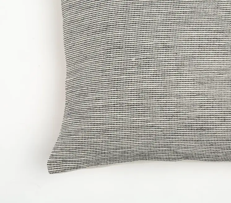 20" Beige and Gray Weave Cotton Throw Pillow Cover