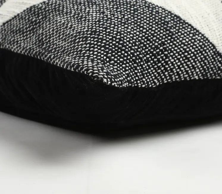 20" Gray and White Abstract Cotton Throw Pillow Cover