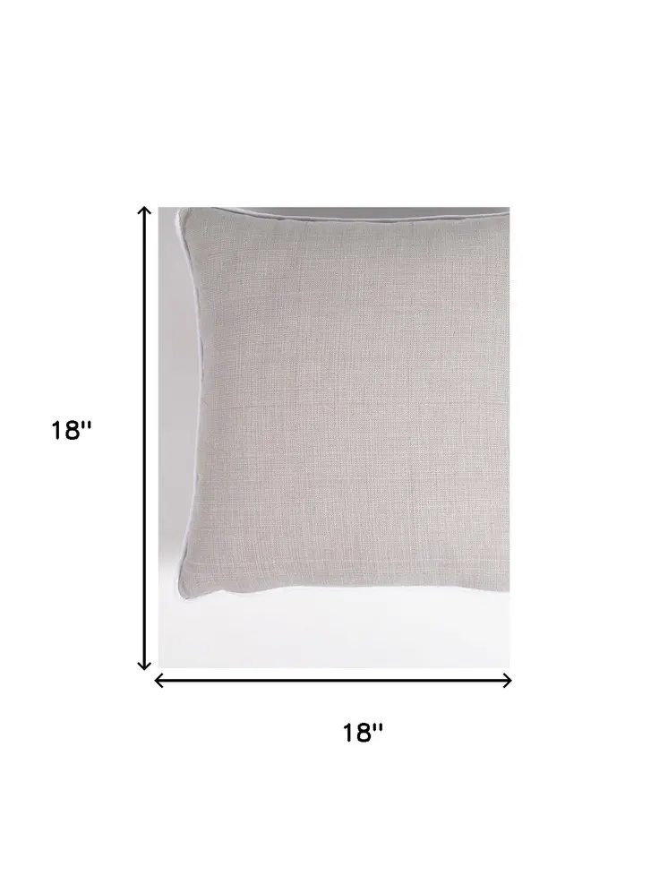 Set of Two 18" Gray Cotton Throw Pillow Covers