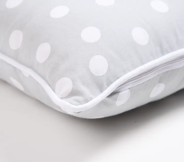 Set of Two 18" Gray and White Cotton Throw Pillow Covers