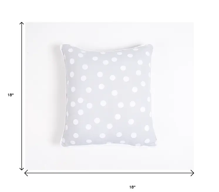 Set of Two 18" Gray and White Cotton Throw Pillow Covers