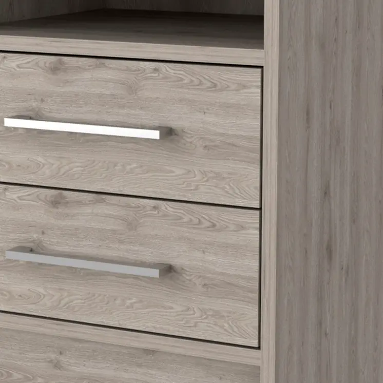 20" Light Gray Wood Two Drawer Nightstand