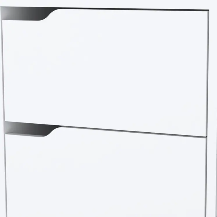 20" White Wood Two Drawer Nightstand