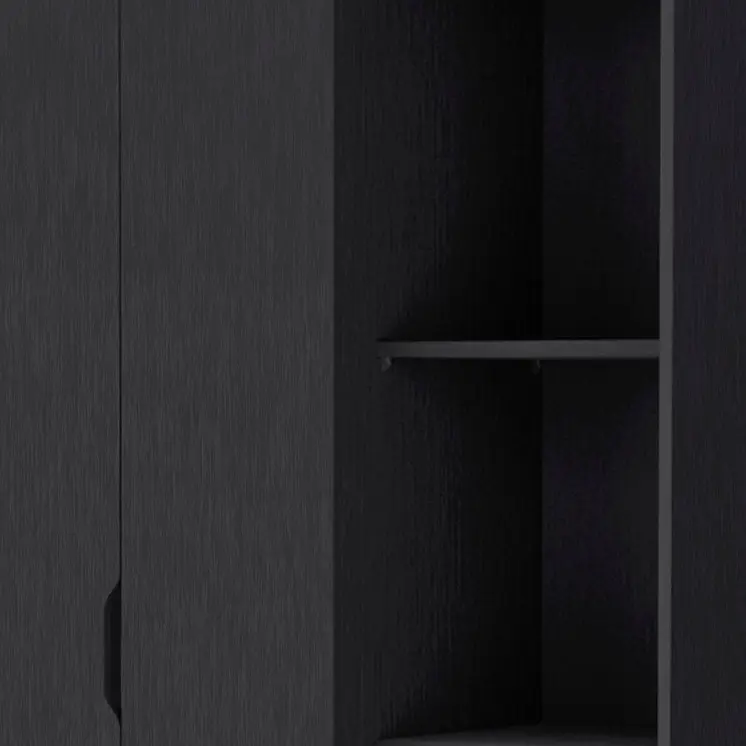 35" Black Drawer Combo Dresser