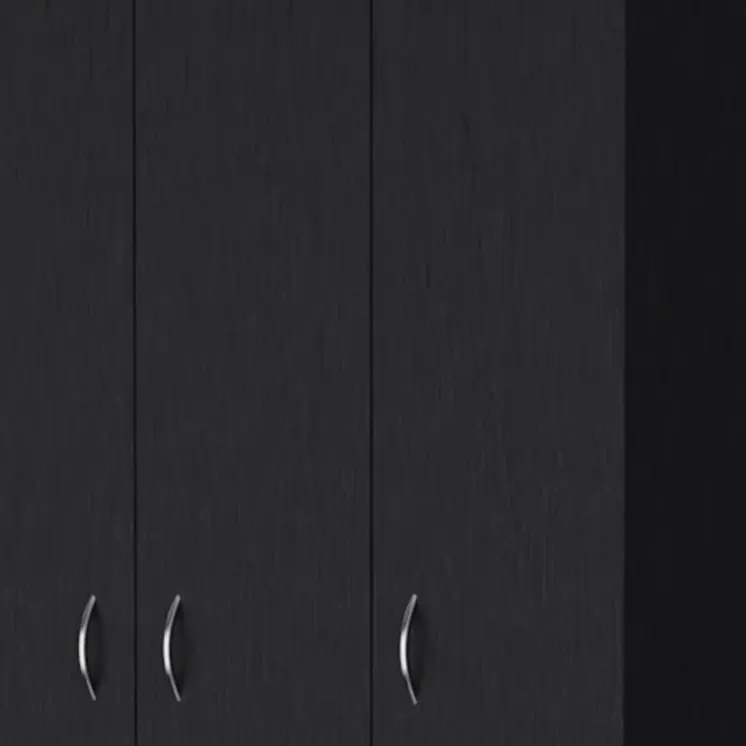 35" Black Two Drawer Combo Dresser