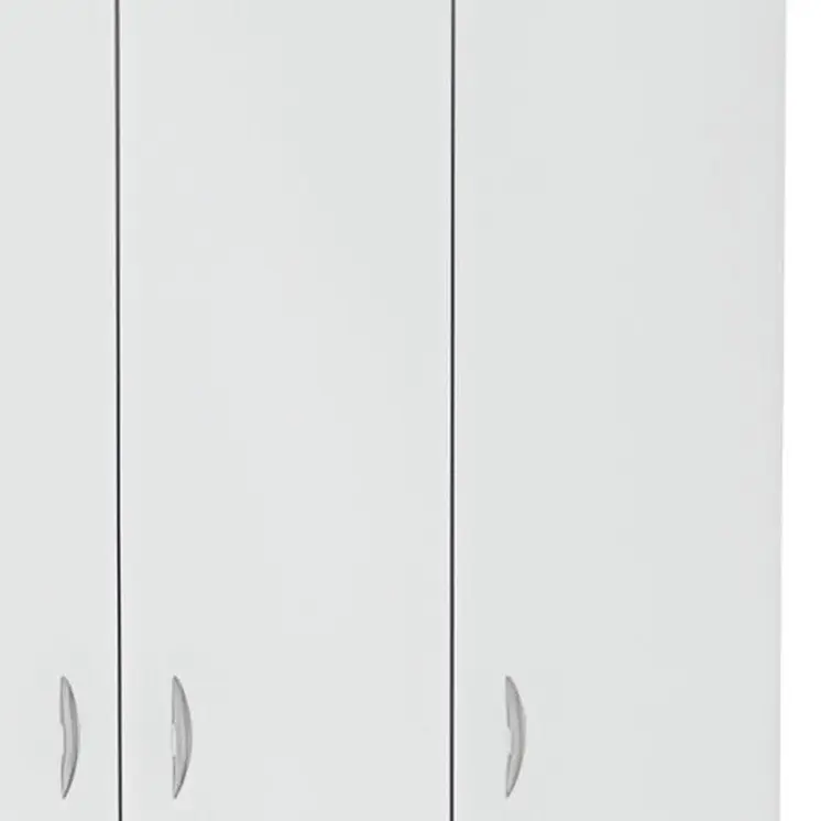 71" White Three Door Two Drawer Combo Dresser