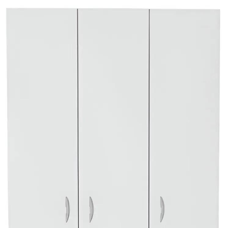71" White Three Door Two Drawer Combo Dresser