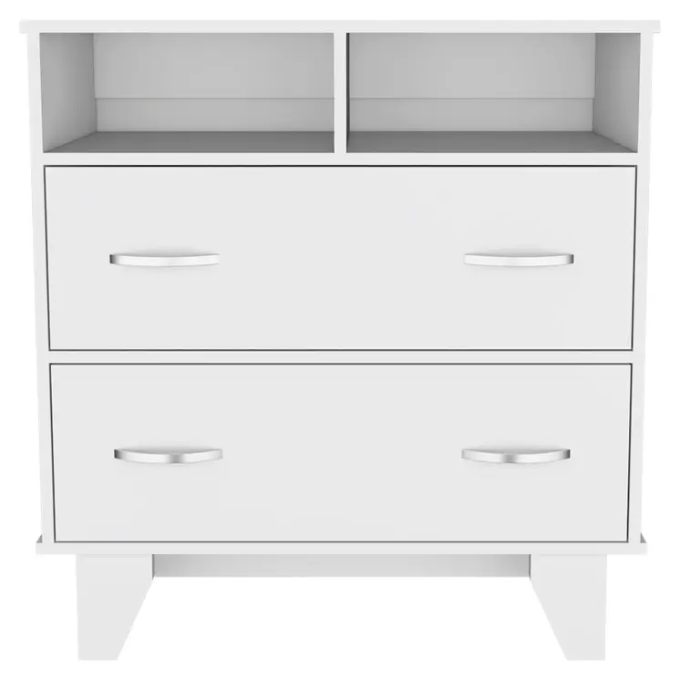 32" White Two Drawer Dresser
