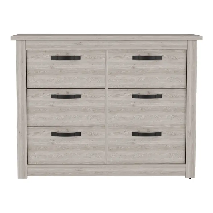 47" Oak Six Drawer Dresser