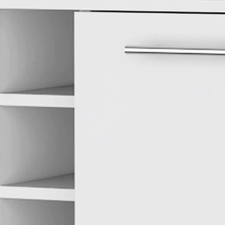 White Rolling Bar Cart With Wine Storage
