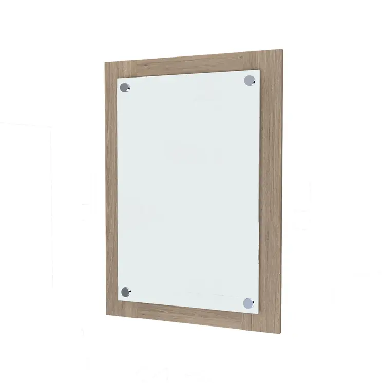 28" Brown Wood Framed Accent Mirror
