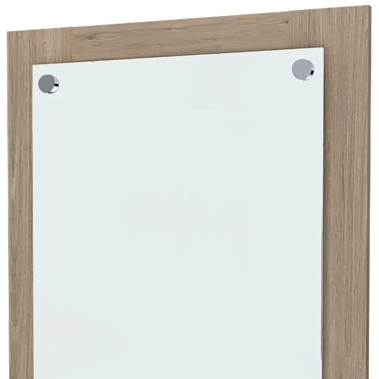 28" Brown Wood Framed Accent Mirror