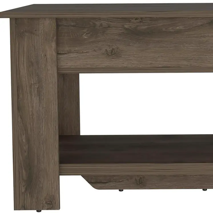 40" Dark Brown Storage Bench with Flip Top