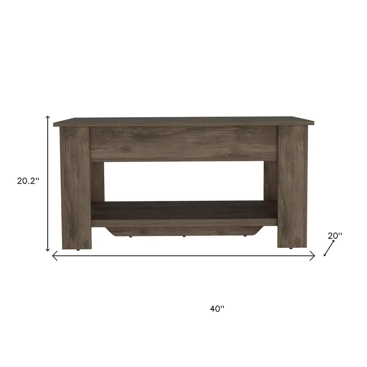 40" Dark Brown Storage Bench with Flip Top