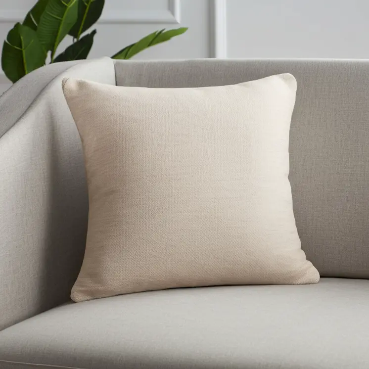 20" Ivory Chenille Throw Pillow