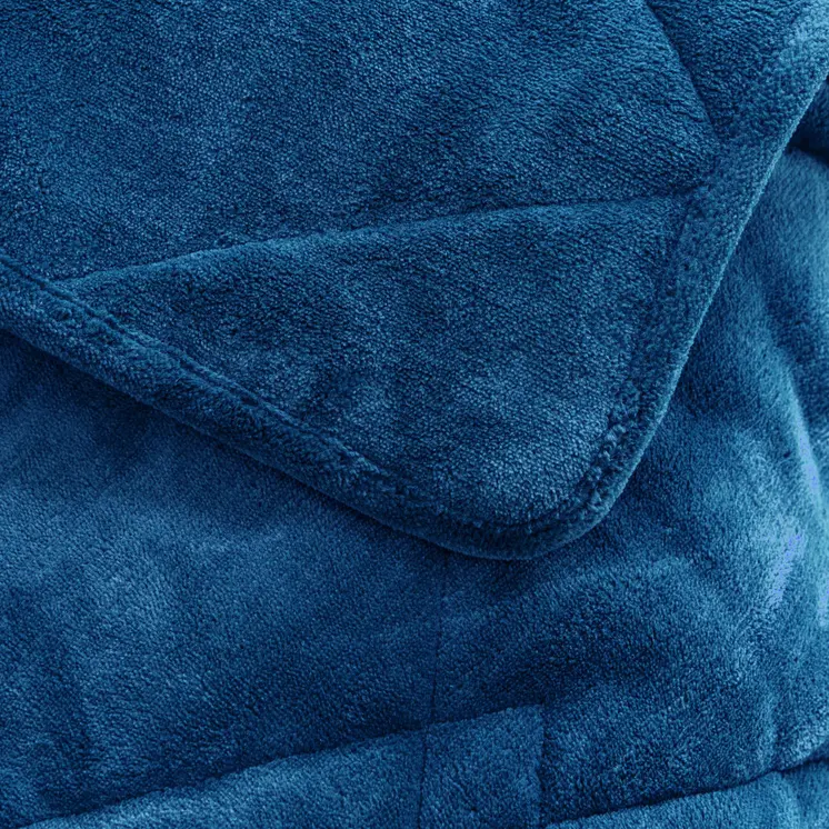 48" X 72" Navy Blue Velvet Quilted Plush 12 Pound Weighted Throw Blanket