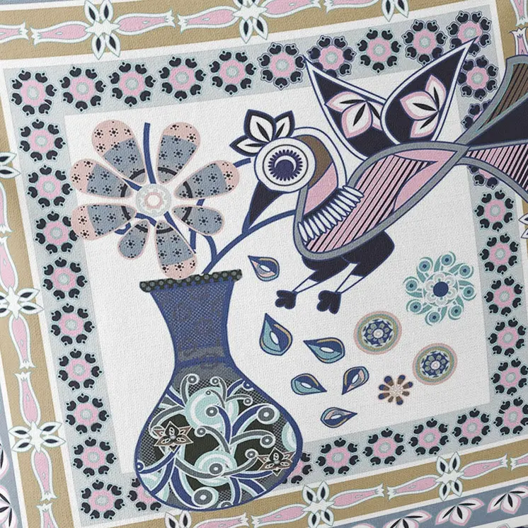 Set of Two 16" X 16" Beige and White Peacock Blown Seam Floral Indoor Outdoor Throw Pillow