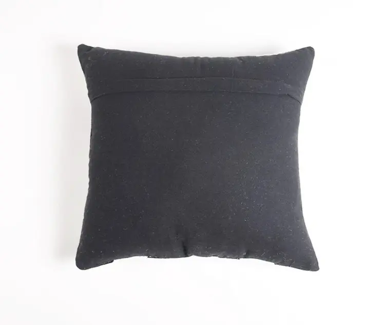 18" Black and White Geometric Polyester and Cotton Blend Throw Pillow Cover