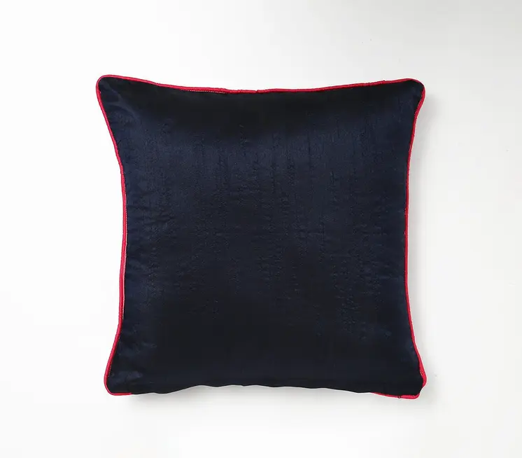 18" Blue and White Abstract Cotton Blend Throw Pillow Cover