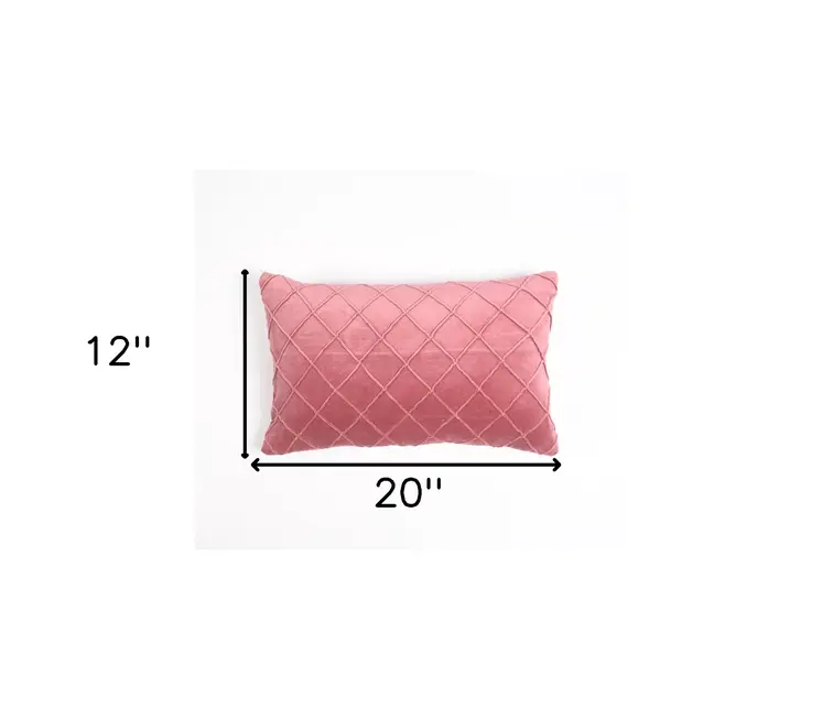 12" X 20" Purple Geometric Cotton Throw Pillow Cover