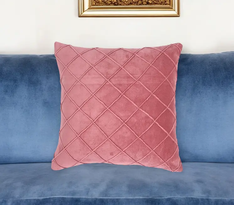 18" Purple Geometric Cotton Throw Pillow Cover